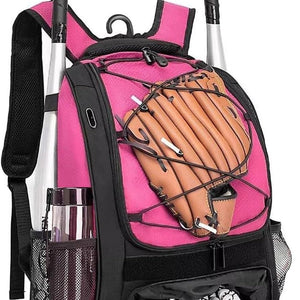 DAFISKY Baseball Bag Softball Backpack - Youth Adult T Ball Bat Equipment Bag with Bat Helmet Holders, Shoe Compartment