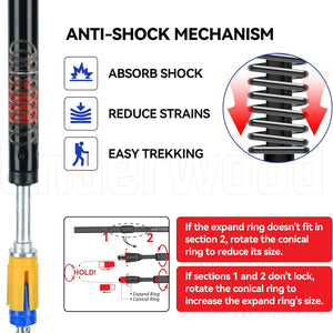 Poles Collapsible Hiking Poles, Lightweight Aluminum Hiking Sticks