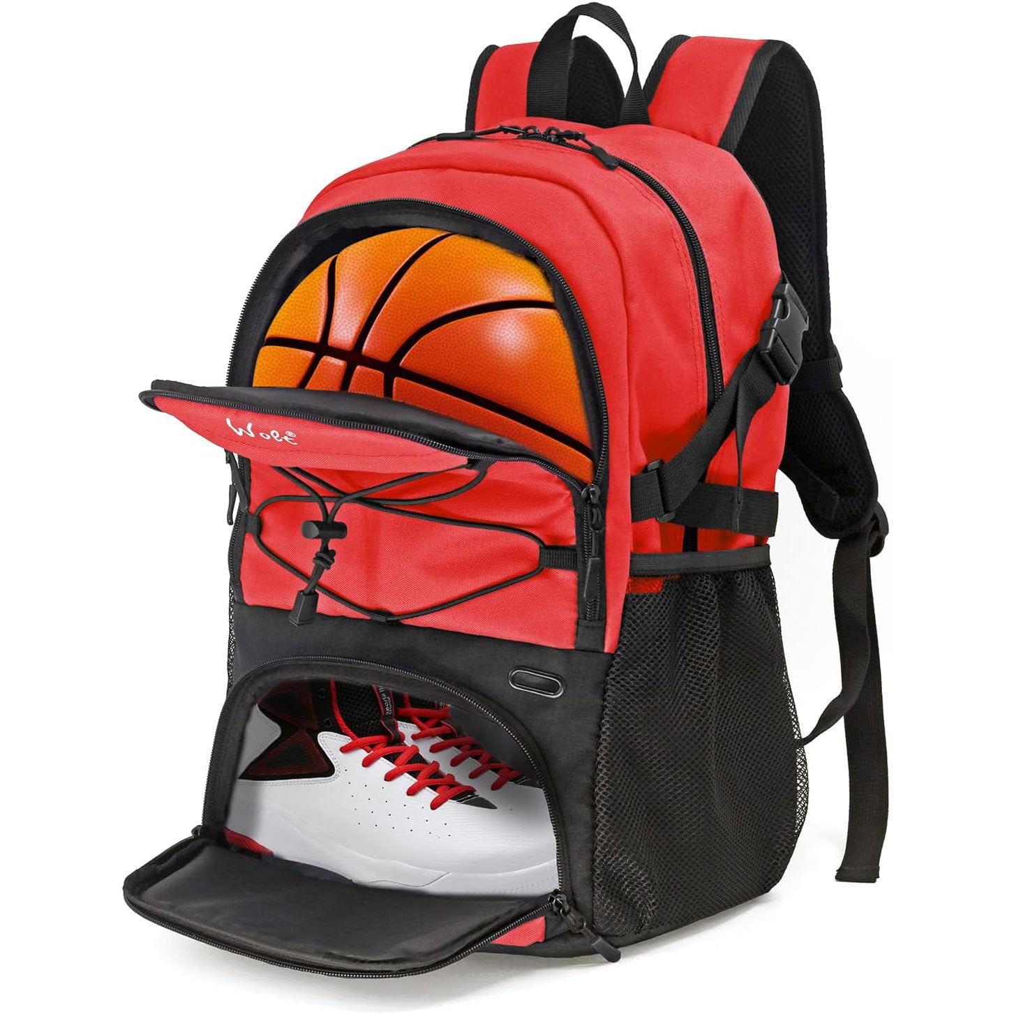 WOLT Basketball Backpack Large Sports Bag with Separate Ball Holder & Shoes Compartment, Best for Basketball, Soccer,Gym