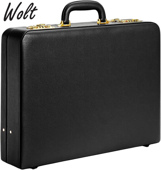 Briefcases for Men, Anti-Theft Dual Lock Briefcase with 16 Inch Laptop Compartment, Waterproof Faux Leather, Brief Cases Men with Multi File Organizer, Perfect for Office, Travel