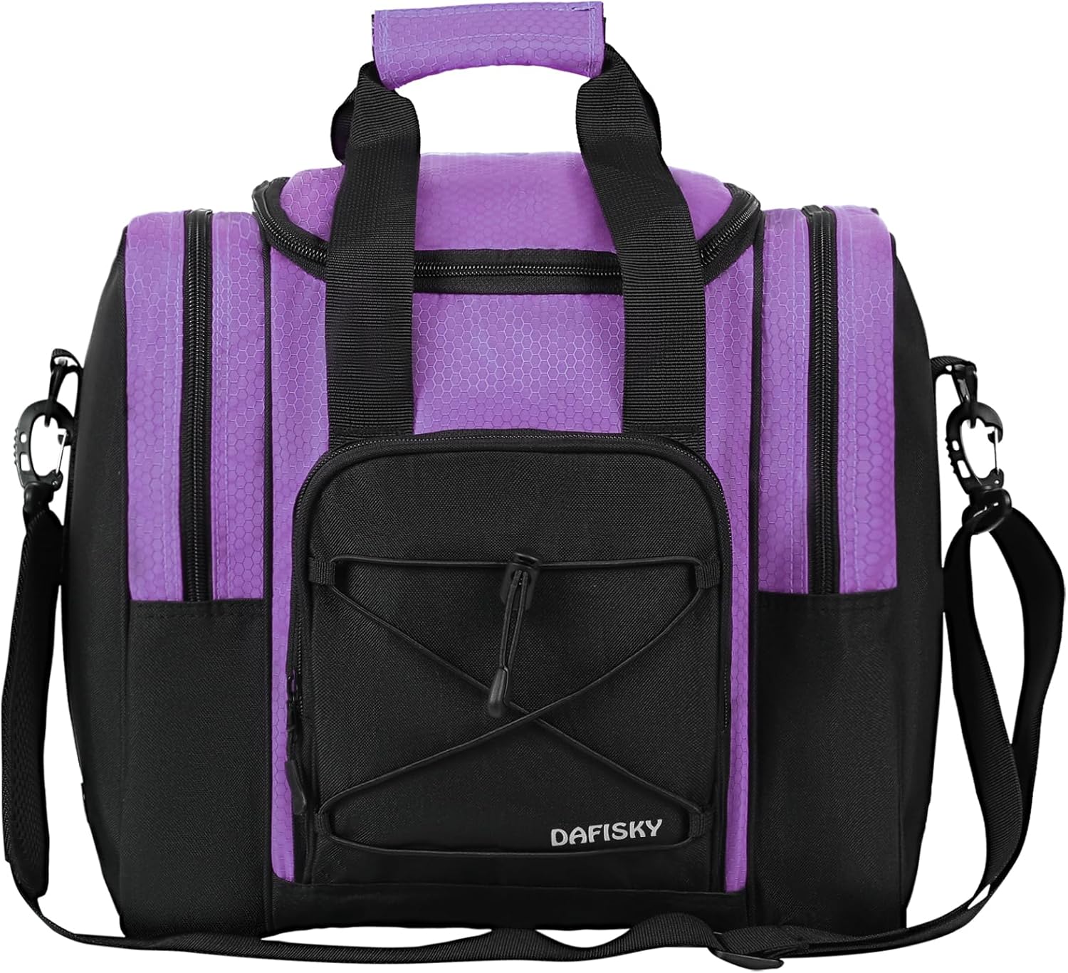 DAFISKY Bowling Ball Bag for Single Ball - Bowling Bag Tote for 1 Ball and Shoes with Padded Holder, 2 Pockets Fits Men & Women bowling Shoes Up To Mens Size 14