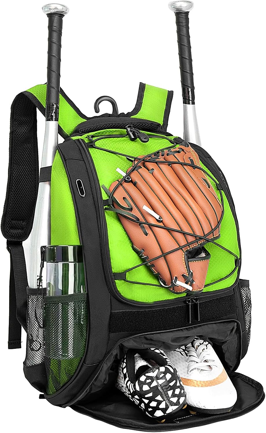 DAFISKY Baseball Bag Softball Backpack - Youth Adult T Ball Bat Equipment Bag with Bat Helmet Holders, Shoe Compartment