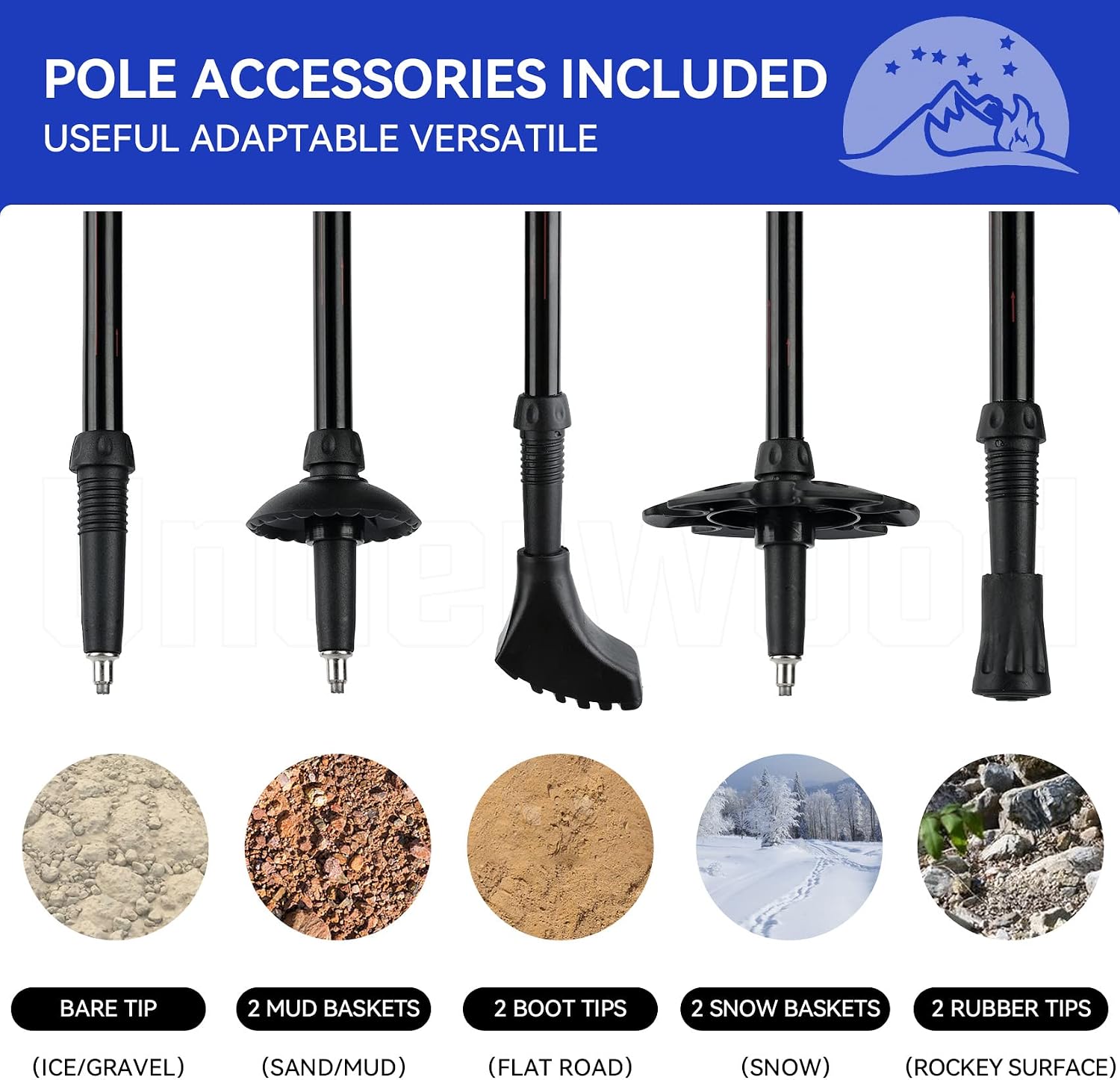 Poles Collapsible Hiking Poles, Lightweight Aluminum Hiking Sticks