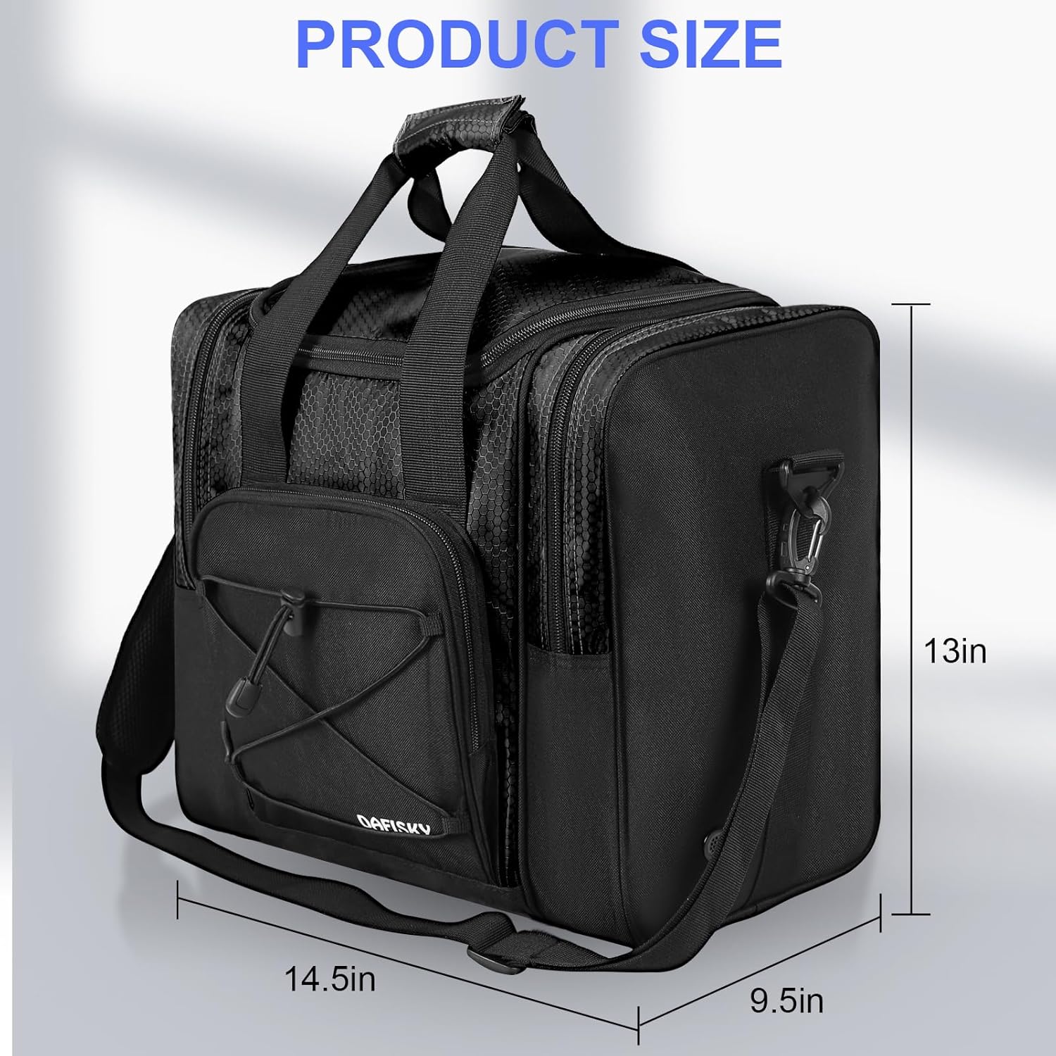 DAFISKY Bowling Ball Bag for Single Ball - Bowling Bag Tote for 1 Ball and Shoes with Padded Holder, 2 Pockets Fits Men & Women bowling Shoes Up To Mens Size 14
