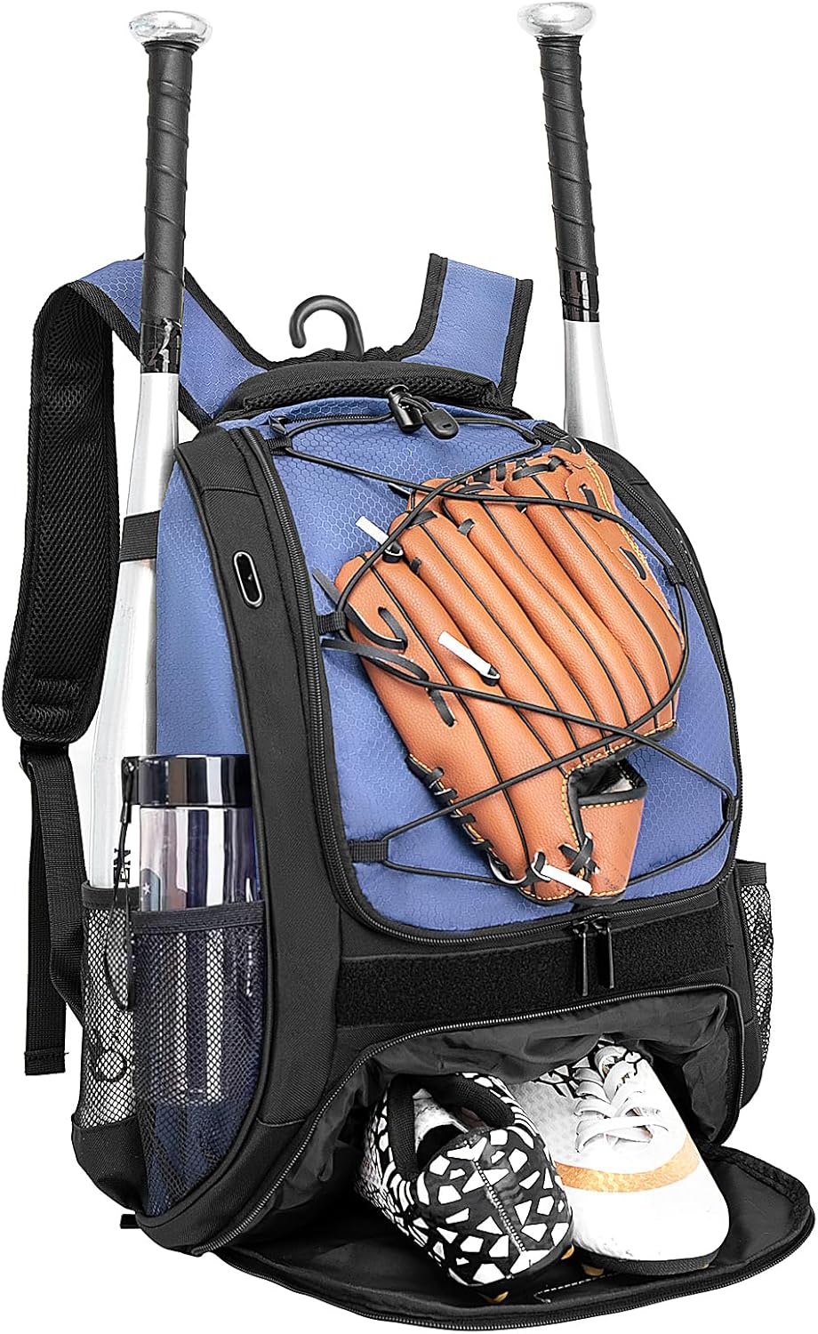 DAFISKY Baseball Bag Softball Backpack - Youth Adult T Ball Bat Equipment Bag with Bat Helmet Holders, Shoe Compartment