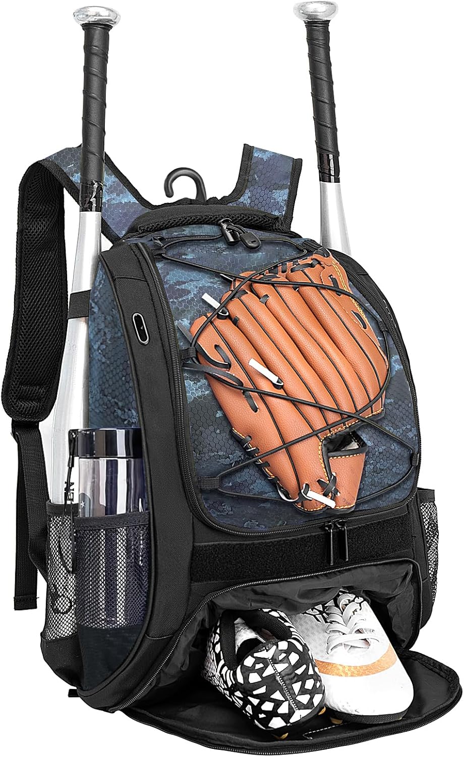 DAFISKY Baseball Bag Softball Backpack - Youth Adult T Ball Bat Equipment Bag with Bat Helmet Holders, Shoe Compartment
