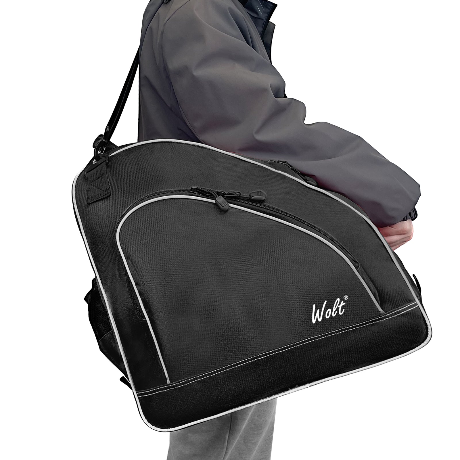 WOLT Ice Skate Bag - Roller Skate Bag, Inline Skate Bag with Adjustable Shoulder Strap for Both Youth and Adults.