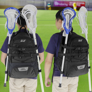 WOLT Lacrosse Bag-Lacrosse Backpack with Two Sticks Holder-Large Field Hockey Bag Holds All Sport Gears