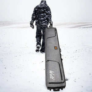WOLT Rolling Ski Bag,Padded Snowboard Bag with Wheels for Air Travel, Fit to Double Pairs of Skis up to 175 or 190 cm