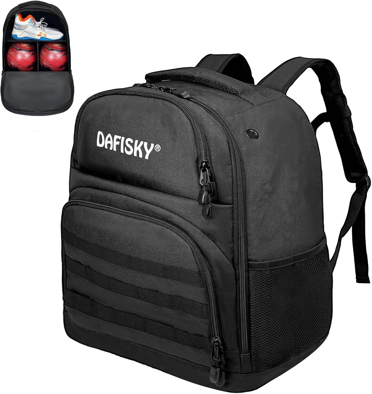 DAFISKY Bowling Ball Bag 2 Ball Bowling Backpack for Single or 2 Balls with Shoes Compartment Fits Up to US Size 15