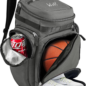 WOLT Basketball Bag Backpack with Separate Ball Compartment and Shoes Pocket, Gym Bags for Men, Large Sports Bag for Basketball, Soccer, Volleyball, Baseball