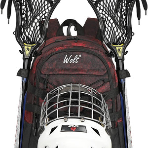 WOLT Lacrosse Bag-Lacrosse Backpack with Two Sticks Holder-Large Field Hockey Bag Holds All Sport Gears