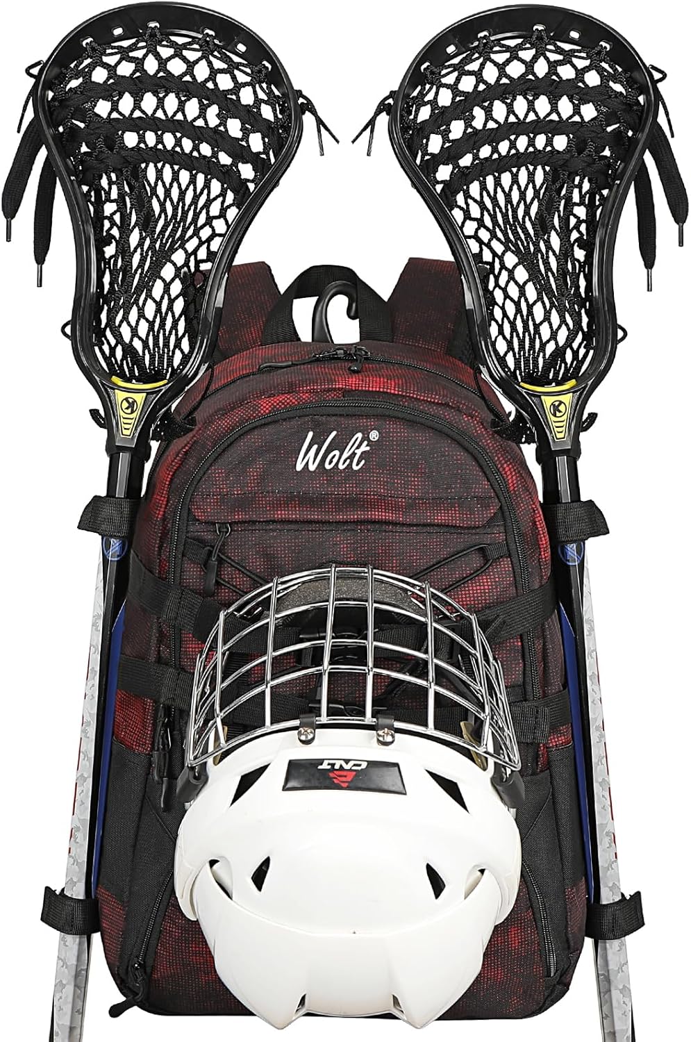 WOLT Lacrosse Bag-Lacrosse Backpack with Two Sticks Holder-Large Field Hockey Bag Holds All Sport Gears