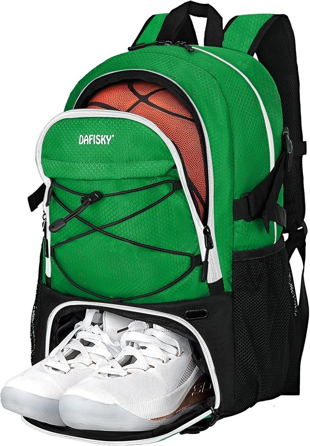 DAFISKY Basketball Backpack, Basketball Bag with Ball Holder Shoes Compartment, Sports Equipment Bag for Soccer Ball, Volleyball