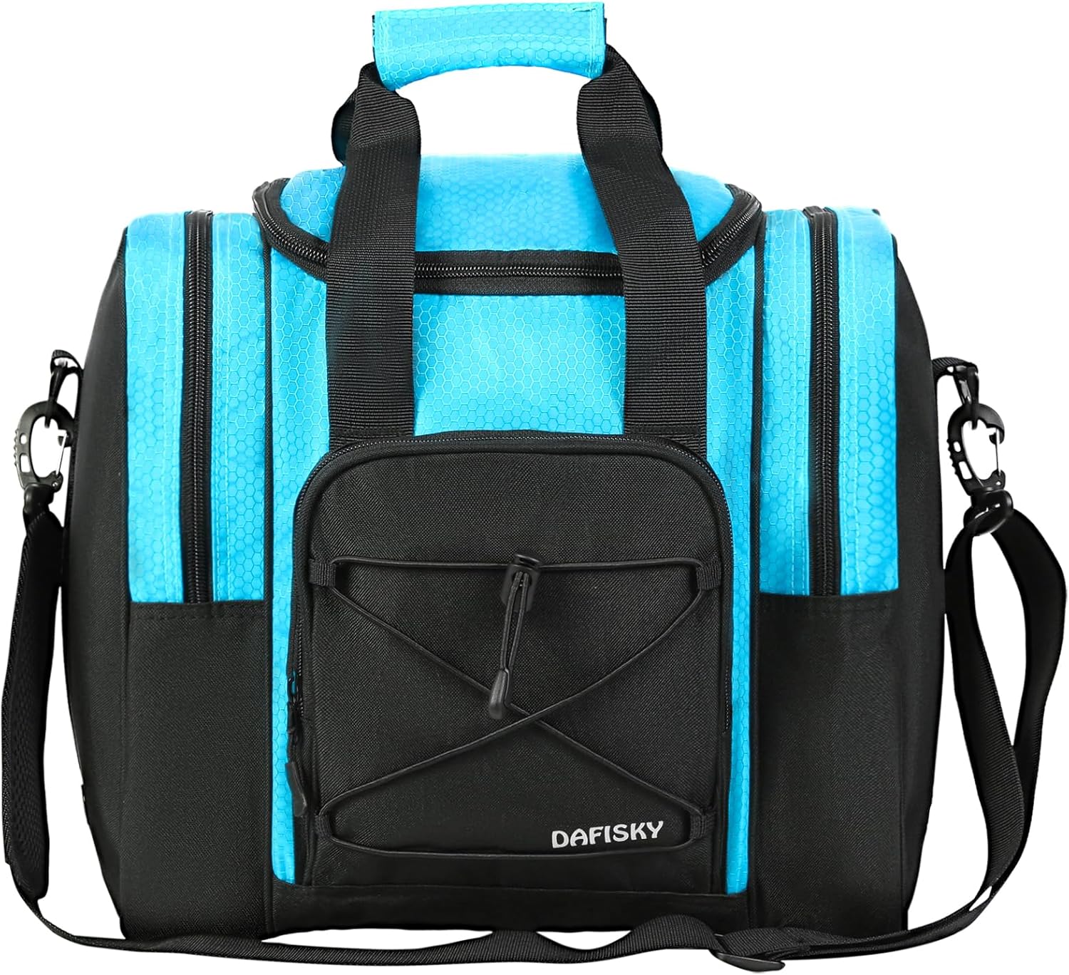 DAFISKY Bowling Ball Bag for Single Ball - Bowling Bag Tote for 1 Ball and Shoes with Padded Holder, 2 Pockets Fits Men & Women bowling Shoes Up To Mens Size 14