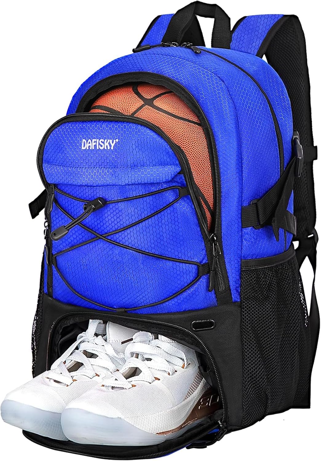 DAFISKY Basketball Backpack, Basketball Bag with Ball Holder Shoes Compartment, Sports Equipment Bag for Soccer Ball, Volleyball