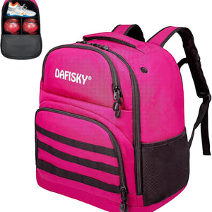 DAFISKY Bowling Ball Bag 2 Ball Bowling Backpack for Single or 2 Balls with Shoes Compartment Fits Up to US Size 15