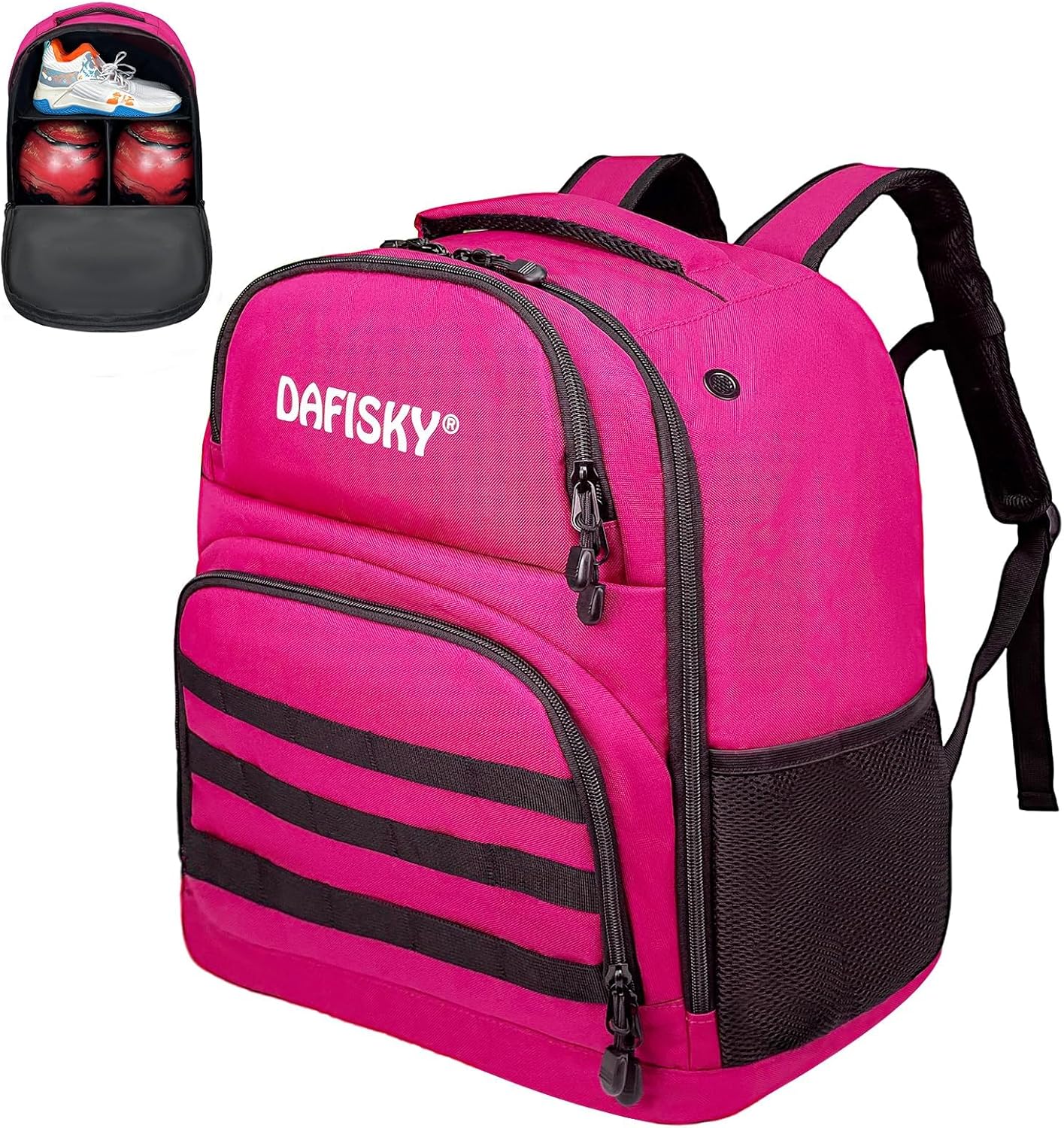 DAFISKY Bowling Ball Bag 2 Ball Bowling Backpack for Single or 2 Balls with Shoes Compartment Fits Up to US Size 15
