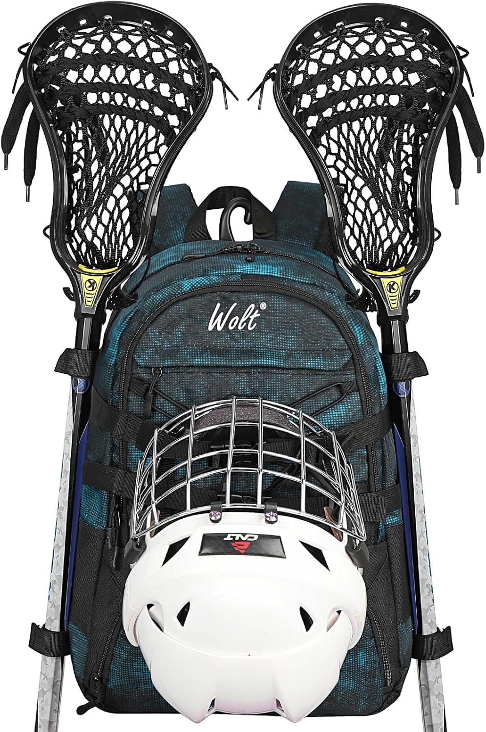 WOLT Lacrosse Bag-Lacrosse Backpack with Two Sticks Holder-Large Field Hockey Bag Holds All Sport Gears