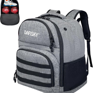 DAFISKY Bowling Ball Bag 2 Ball Bowling Backpack for Single or 2 Balls with Shoes Compartment Fits Up to US Size 15