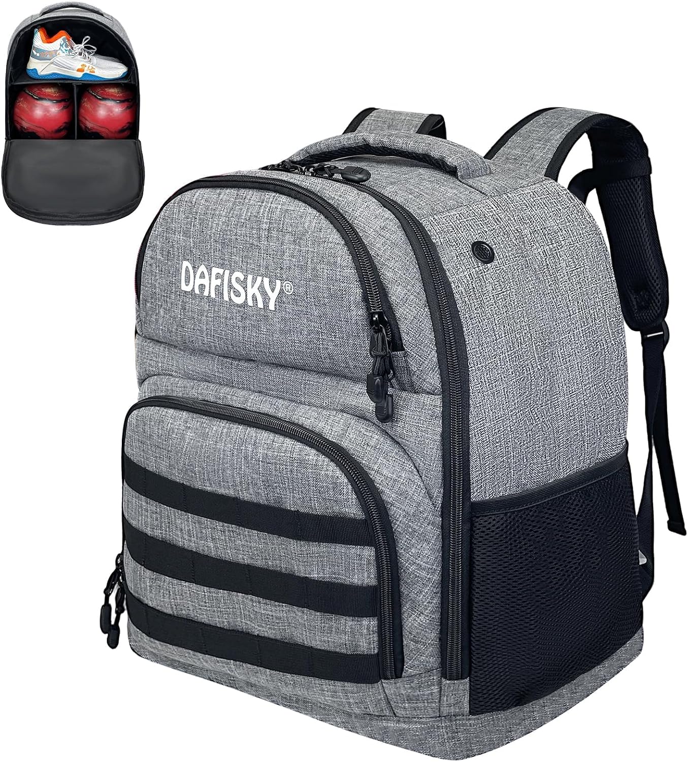 DAFISKY Bowling Ball Bag 2 Ball Bowling Backpack for Single or 2 Balls with Shoes Compartment Fits Up to US Size 15