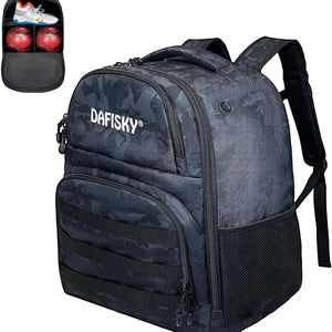 DAFISKY Bowling Ball Bag 2 Ball Bowling Backpack for Single or 2 Balls with Shoes Compartment Fits Up to US Size 15