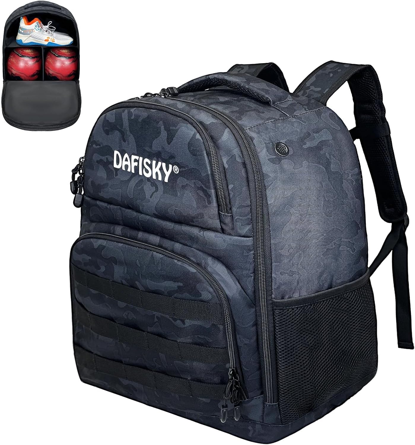 DAFISKY Bowling Ball Bag 2 Ball Bowling Backpack for Single or 2 Balls with Shoes Compartment Fits Up to US Size 15
