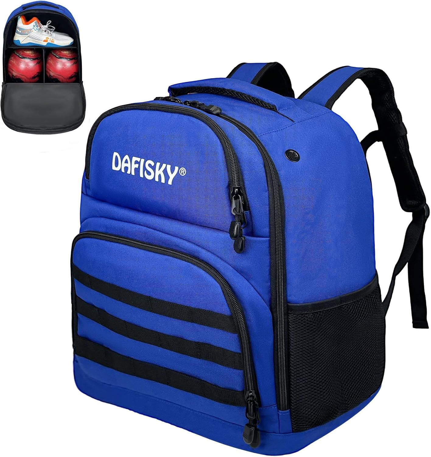 DAFISKY Bowling Ball Bag 2 Ball Bowling Backpack for Single or 2 Balls with Shoes Compartment Fits Up to US Size 15