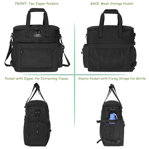 WOLT Dog Travel Bag Dog Bag for Traveling and Supplies with 2 Collapsible Bowls, 2 Food Containers, 1 Place Mat