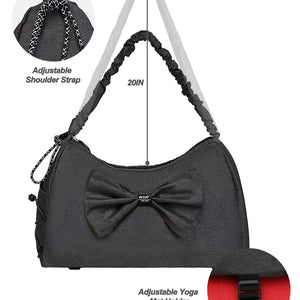 WOLT Gym Bag For Women, Yoga Mat Bag with Shoes Compartment, Wet Pocket and Water Bottle Pocket