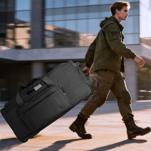 WOLT 120L Rolling Duffle Bag with Wheels, Large Deployment Military Bag, Wheeled Heavy Duty Luggage for Travel, Camping