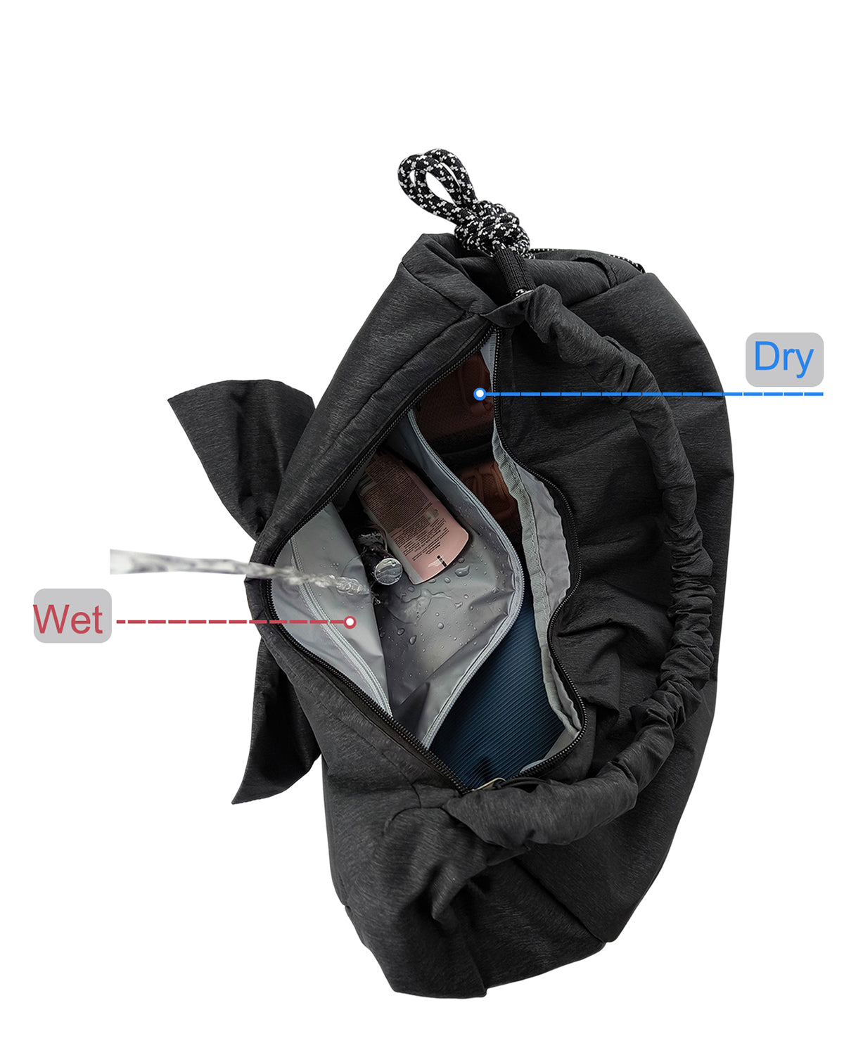 WOLT Gym Bag For Women, Yoga Mat Bag with Shoes Compartment, Wet Pocket and Water Bottle Pocket