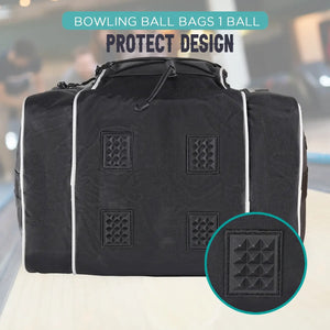 WOLT Bowling Ball Bag for Single Ball - Bowling Ball Tote Bag with Padded Ball Holder, 2 Pockets fit Bowling Shoes Up to Mens Size 14 and Accessories