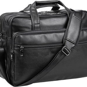 Leather Laptop Bag, Men's 17.3 Inche Messenger Briefcase Business Satchel Computer Handbag Shoulder Bag