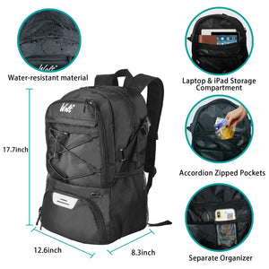 WOLT Basketball Backpack Large Sports Bag with Separate Ball Holder & Shoes Compartment, Best for Basketball, Soccer,Gym