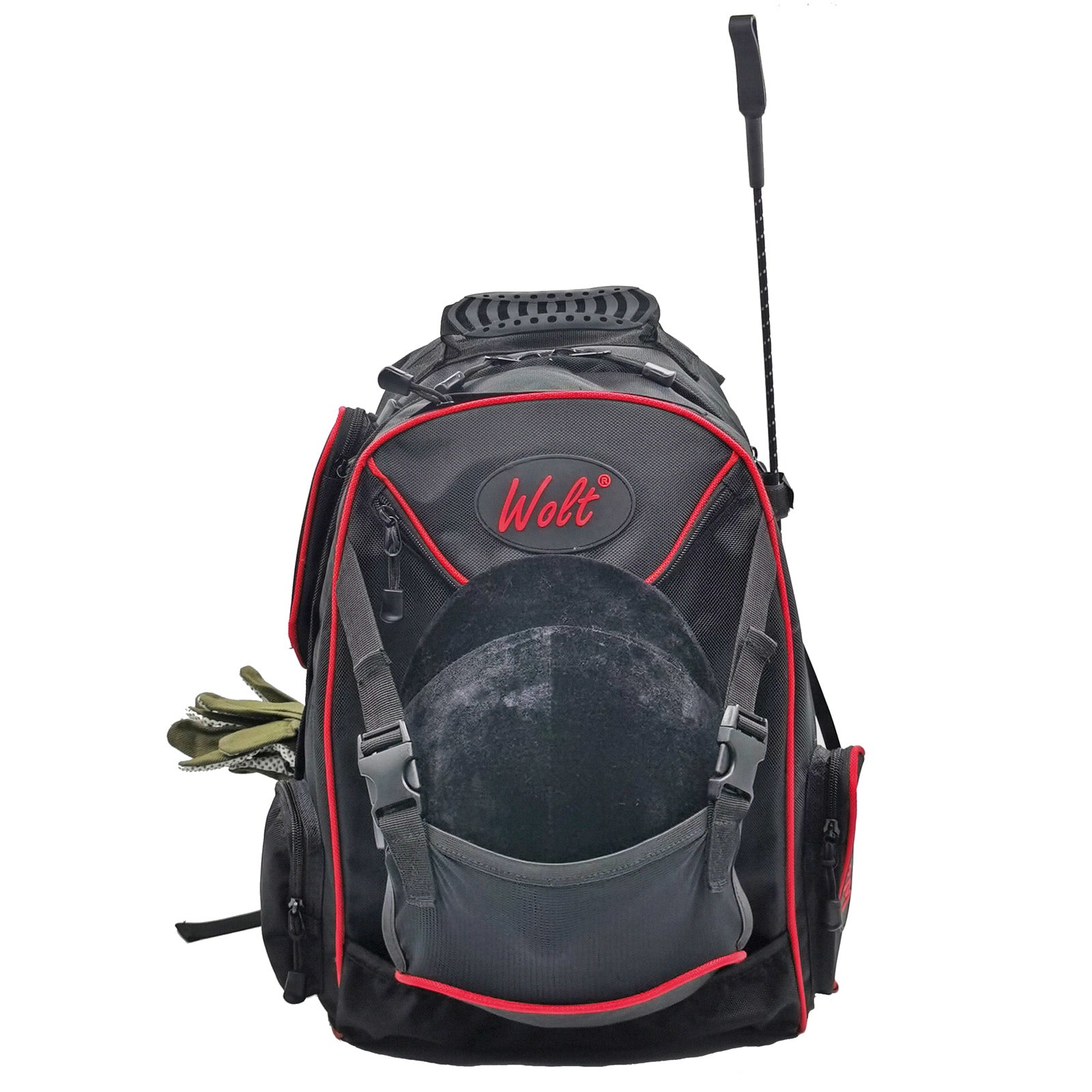 WOLT Professional Equestrian Backpack for Horse Riding, Equipment Pack Bag with Helmet Holder and Multiple Compartments