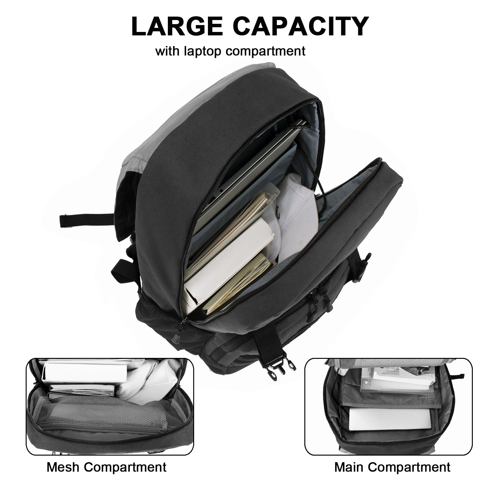 WOLT Laptop Backpack with USB Charging Port Fits Up to 17 Inch Laptop, College Backpack for Men Women, Computer Business Bookbag