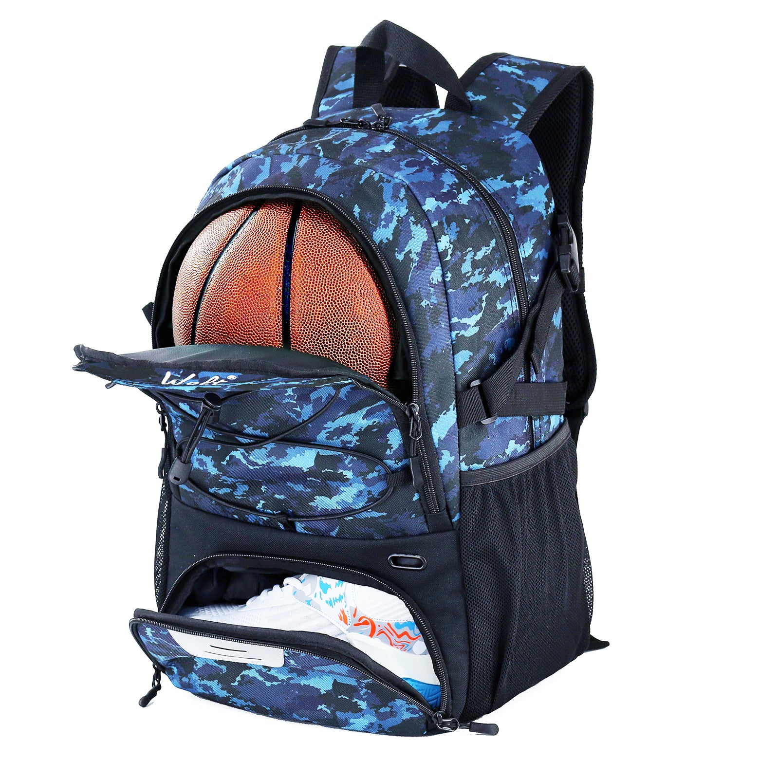 WOLT Basketball Backpack Large Sports Bag with Separate Ball Holder & Shoes Compartment, Best for Basketball, Soccer,Gym