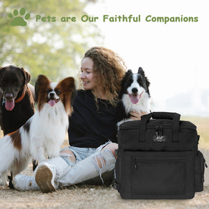 WOLT Dog Travel Bag Dog Bag for Traveling and Supplies with 2 Collapsible Bowls, 2 Food Containers, 1 Place Mat
